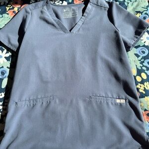 Figs Space Navy Casma Three-Pocket Scrub Top